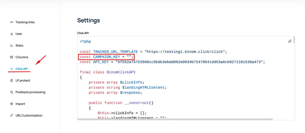 Binom Click API