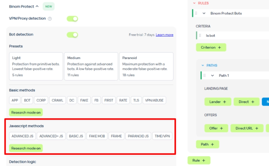 Binom Protect JavaScript Detection