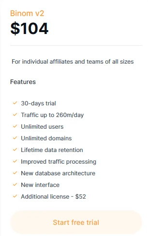 Binom v2 Pricing Plan