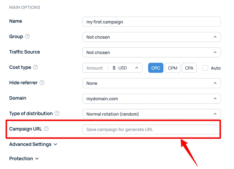 Campaign URL Creation in Binom