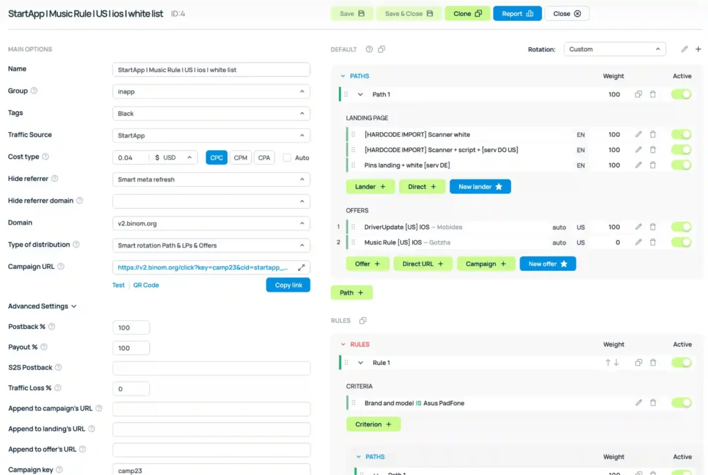 Cost Tracking in Binom