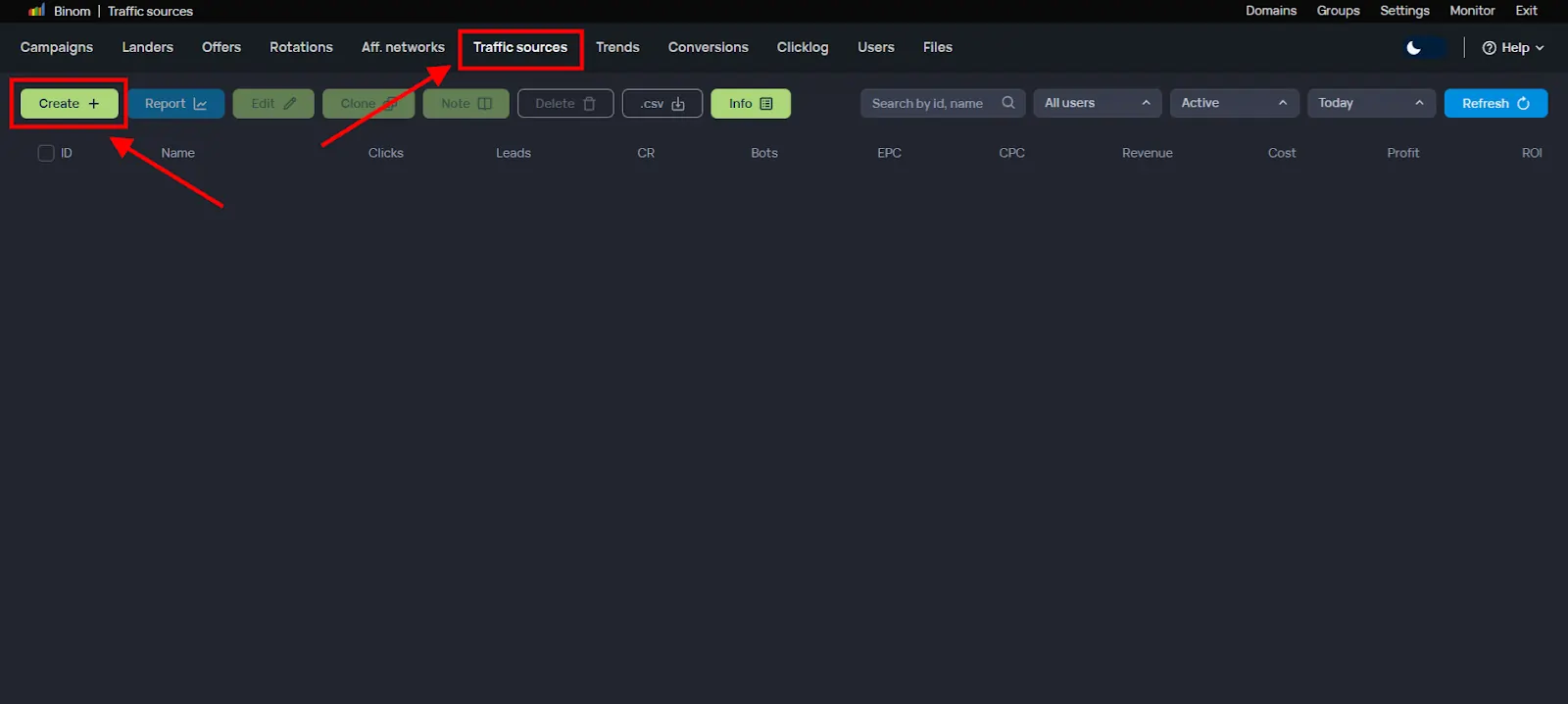 Binom Traffic Source