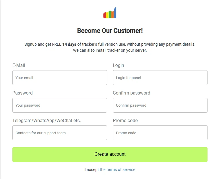 Visit Binom signup page